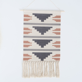 Wanddecoratie - Muur decoratie - Ibiza - Katoen - 90x60cm - Naturel