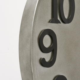 Klok - Wandklok - Ø 50cm - Metaal - industrieel - Grijs-zwart - 5 cm dik