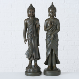 Buddha - Boedha - 2 set -  Bruin - polyserine - 82 cm - Geluk