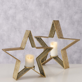 Ster - Kandelaar - Decoratie - 2 set - Goud - Metaal - 50cm