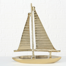 Zeilboot - Decoratie - Goud - Aluminium RAW - 51cm