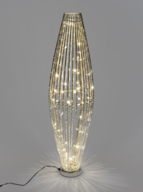 Lamp - Kegel - Zilver - Hoog 97cm. - Ø27cm. - 3.6watt.