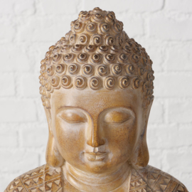 Buddha - Rust - Mat Bruin - Afmetingen: 49x31x24cm - Polyresin.