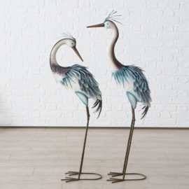 Boltze - Vogels - XXL - Decoratie - 2 set  - 117x57x20cm - Blauw - Wit