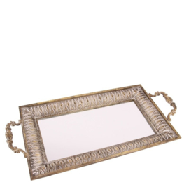 Dienblad - Spiegel - Goud -	7x47x23 cm