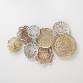 Wanddecoratie - Muur decoratie - 111x60x13cm - Metaal - Goud - Zilver
