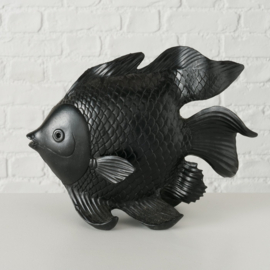Vis - sier vis  - Kunststof- Decoratie - Zwart - 33x26x14cm