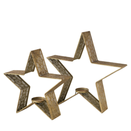 Ster - Kandelaar - Decoratie - 2 set - Goud - Metaal - 50cm