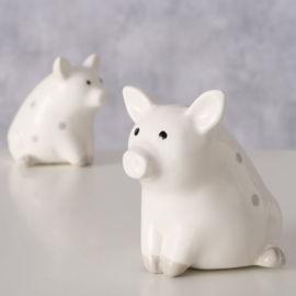 Peper en Zout - stel - 2 set - Biggetjes - Varken - Huwelijk - Leuk Cadeau - Gezellig - 7x6cm.