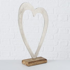 Hart - Liefde - Aluminium - op voet - 42cm - Raam decoratie