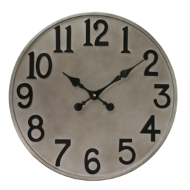 Klok - Wandklok - Ø 50cm - Metaal - industrieel - Grijs-zwart - 5 cm dik
