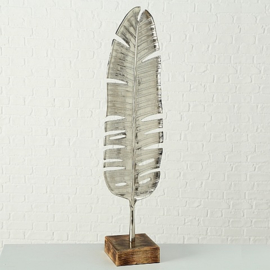 Blad - Aluminium - Zilver - op Mango voet - 113cm