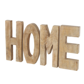 Decoratie Letters - HOME - Mango Hout - Bruin  - 65x31x4cm  - Vensterbank decoratie.