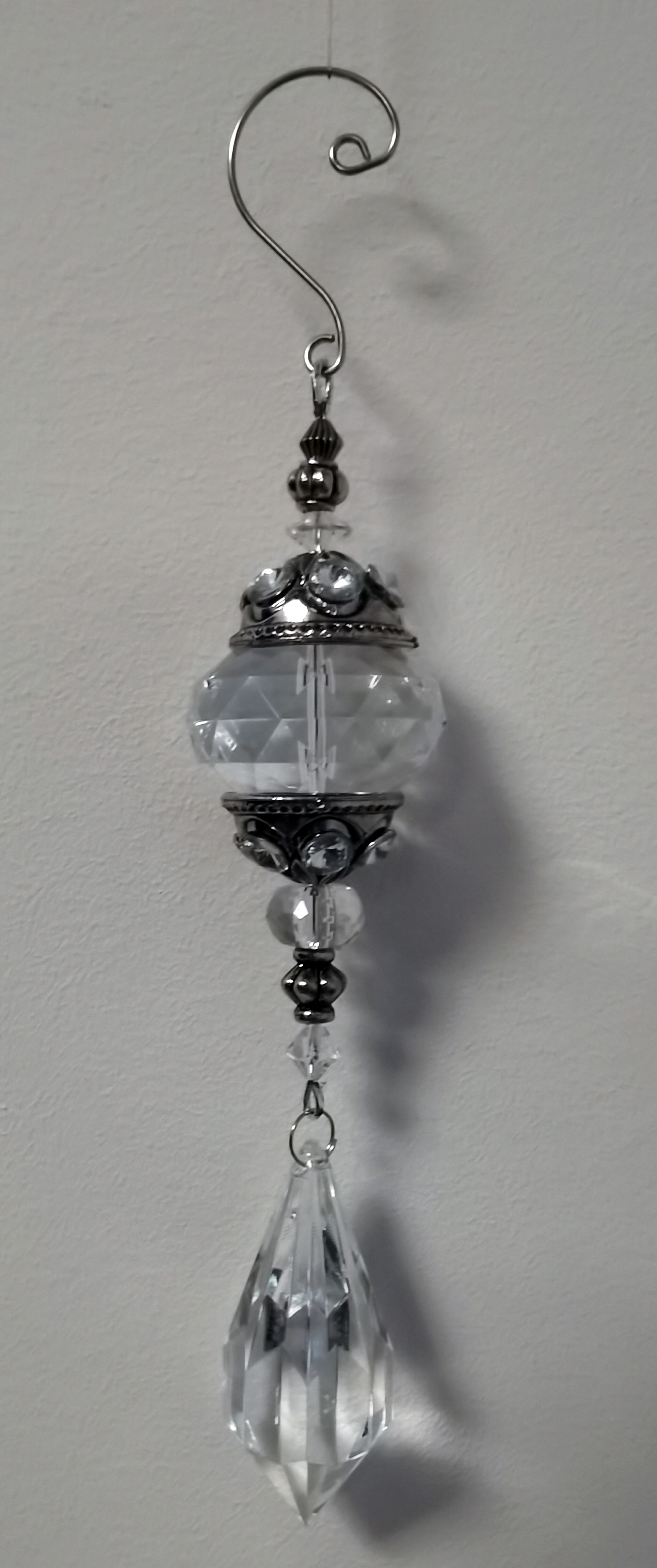 Decoratie - Hanger - Ibiza - Kristal  - oud Zilver - Sfeervol - Lengte 23cm - Breed 4cm - Hand gemaakt.