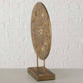 Raam decoratie - Huis decoratie - Aziatisch-Oosterse interieurstijl - Ø 49cm  - Breed 12 cm - Metaal - Goud