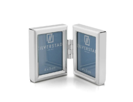 Fotolijst - Duo Pasfotolijstje - glanzend  - 4x5cm - Zilver