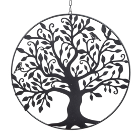 Levensboom - Hanger - Ø 30cm - Bruin - Metaal - incl. Ketting 45cm