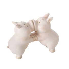 Liefde - Biggetjes - Beeld - Beige - 11.7x4x8.3cm - Polyresin -  Decoratie