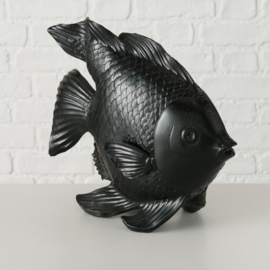 Vis - sier vis  - Kunststof- Decoratie - Zwart - 33x26x14cm
