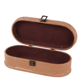 Doosje ovaal - Decoratie - Opbergkistje - Dame met paard -  25x12 cm