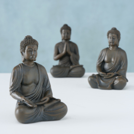 Buddha - Boedha - 10cm - 3 set - Bruin