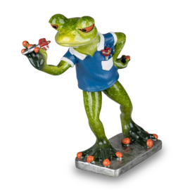 Kikker - Decoratie - Darten - Sport - Darts - Groen - Beeld - 14x8x8cm - Keramiek