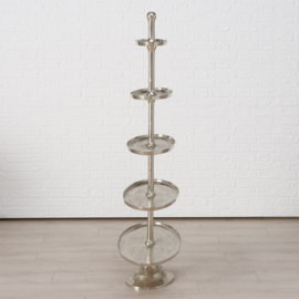Etagère - 5 lagen - X XL - 165x80x40cm - Zilver - aluminium - Ovaal