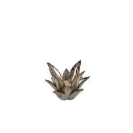 Waxinehouder - Keramiek - Agave - Groen - 12 x 12 x 9 cm