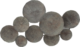 Wanddecoratie - Shakira - Grijs - Bruin - 114 x 70cm - Metaal