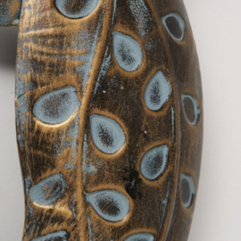 Gekko - Hagedis - Wanddecoratie - Muurdecoratie  - 63x25x6cm - Goud - Metaal