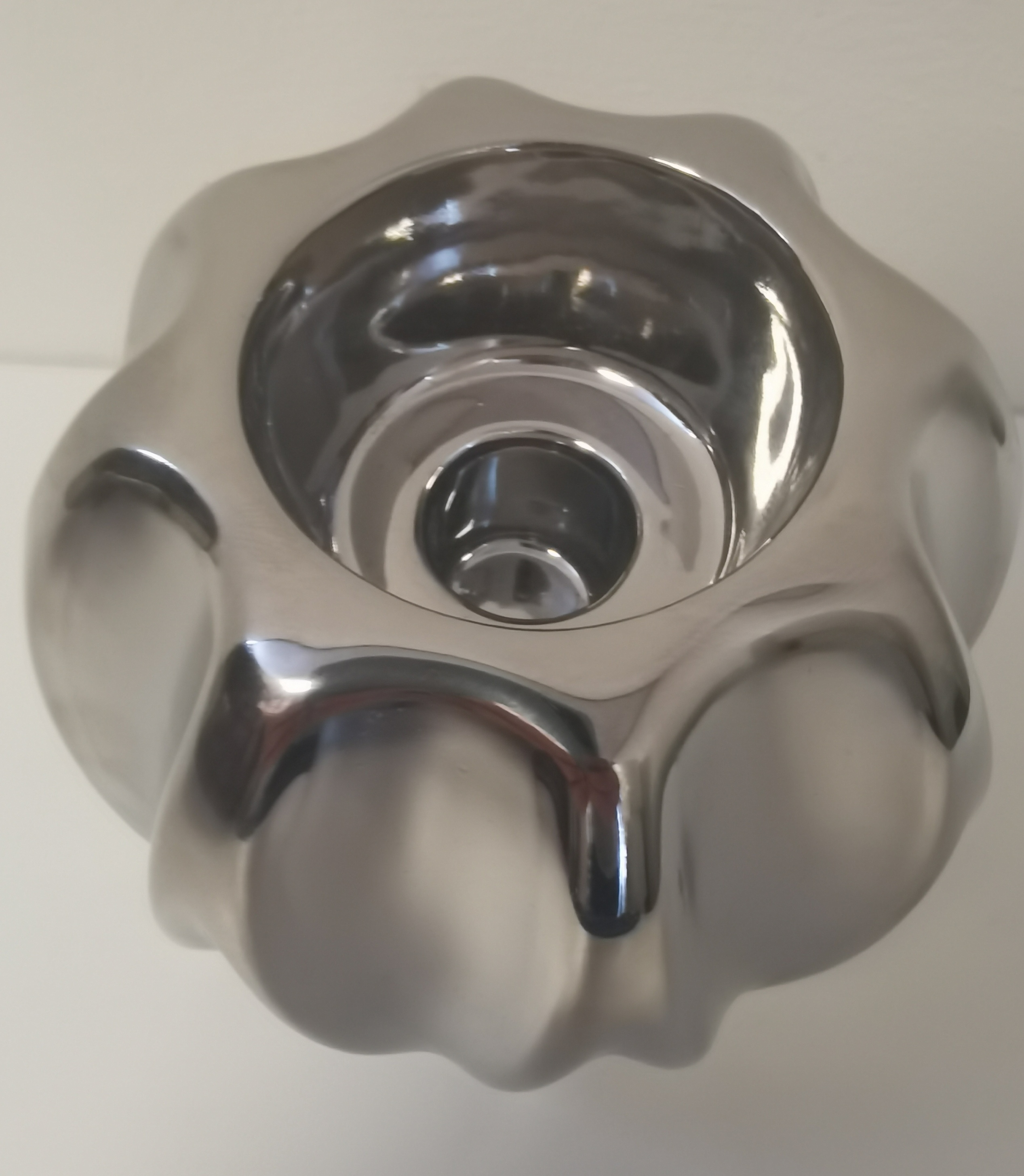 Waxine houder - Kaars houder - Kandelaar-  Zilver - Aardewerk - 10cm