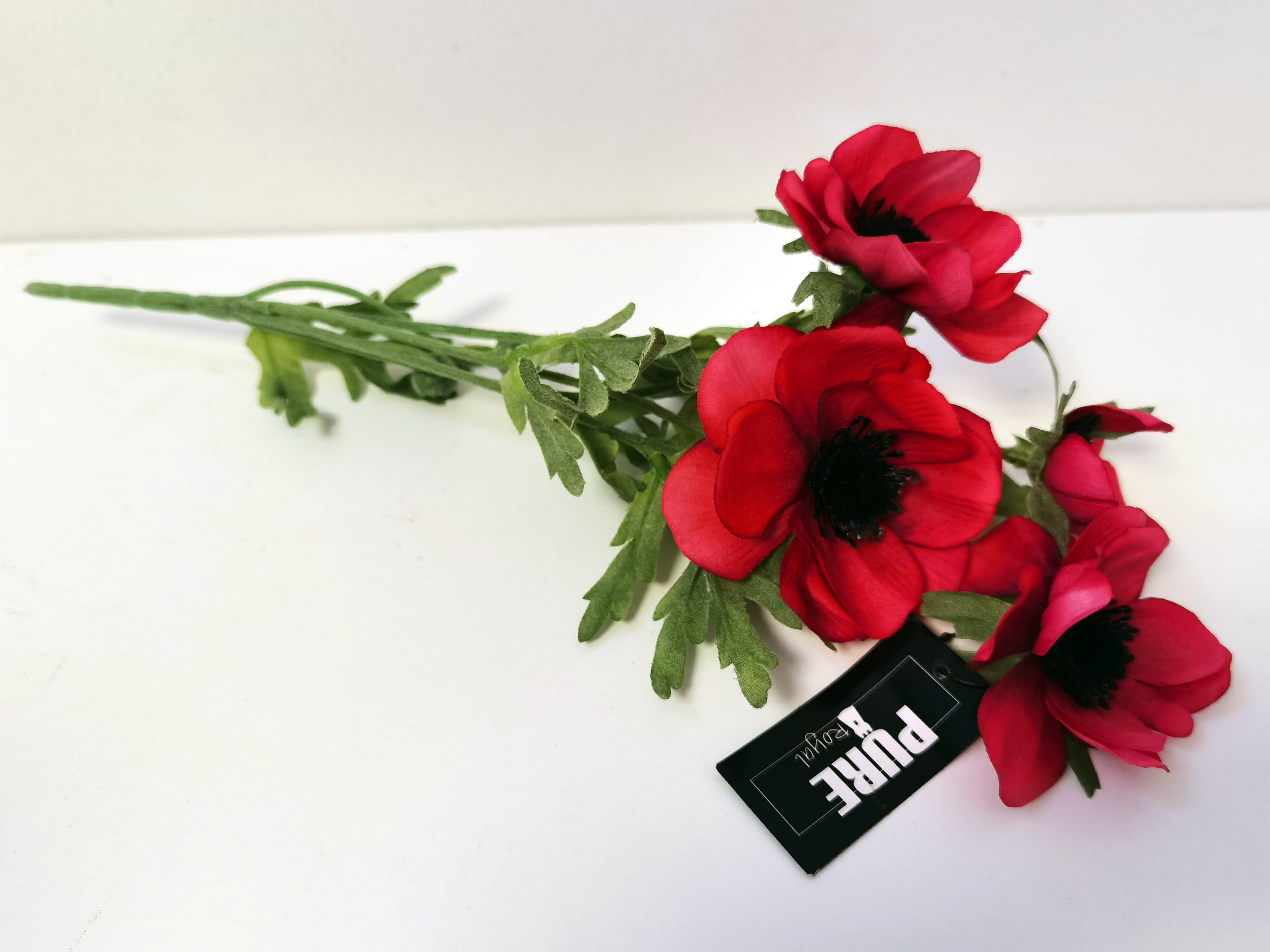 Klaproos  - Decoratie - Bloemtak - Kunststof - Rood - 32cm - Pure