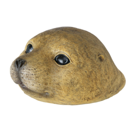 Zeehond -17 cm - Bruin - Magnesia - Beeld - Decoratie - Buiten - Binnen