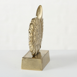 Schelp op blok - Goud - 2 set-  Aluminium - 13cm