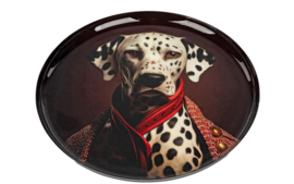 Schaal - Bord - Leopard - Decoratie - Ø 28cm - Glans - Metaal - Hoogte 2 cm - Beschilderd.