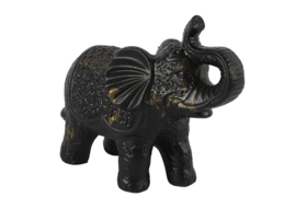 Olifant - 3 set -  Keramiek - Zwart - Goud - 26cm - Beeld - Decoratie