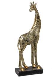 Giraf - Polyserin- goud - bezet met ruit spiegeltjes - 30cm - Beeld - Decoratie