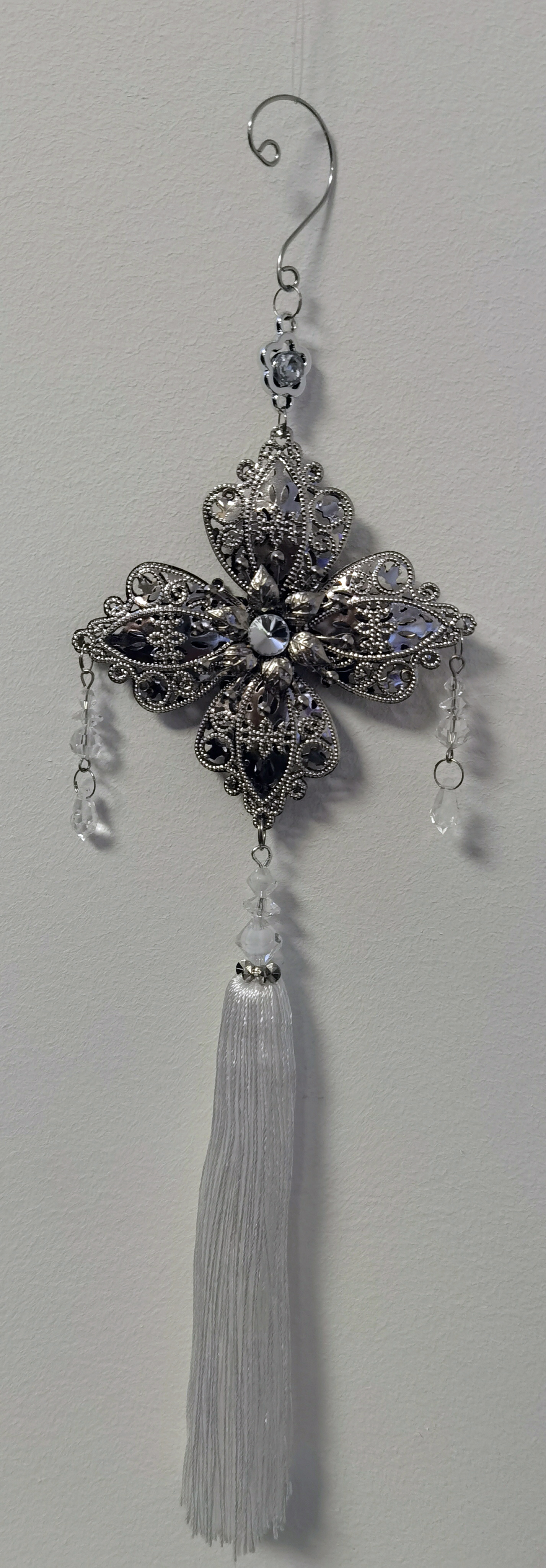 Decoratie - Hanger - Ibiza - Ster - Oud Zilver - Sfeervol - Lengte 35cm - Breed 10cm - Hand gemaakt.