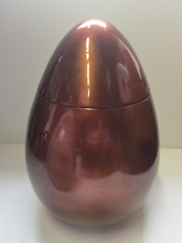 Pot met deksel - Urn - Ei model - Metaal - 34cm hoog  - Ø23cm - Koper kleur.
