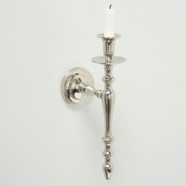 Wand kandelaar - Muur kandelaar - Metaal - Zilver - 32x15cm - Klassiek