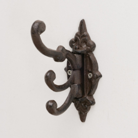 Haak - 3 haken draaibaar -  Wand haak -  Gietijzer - 14x10x10cm  - rustiek - Bruin