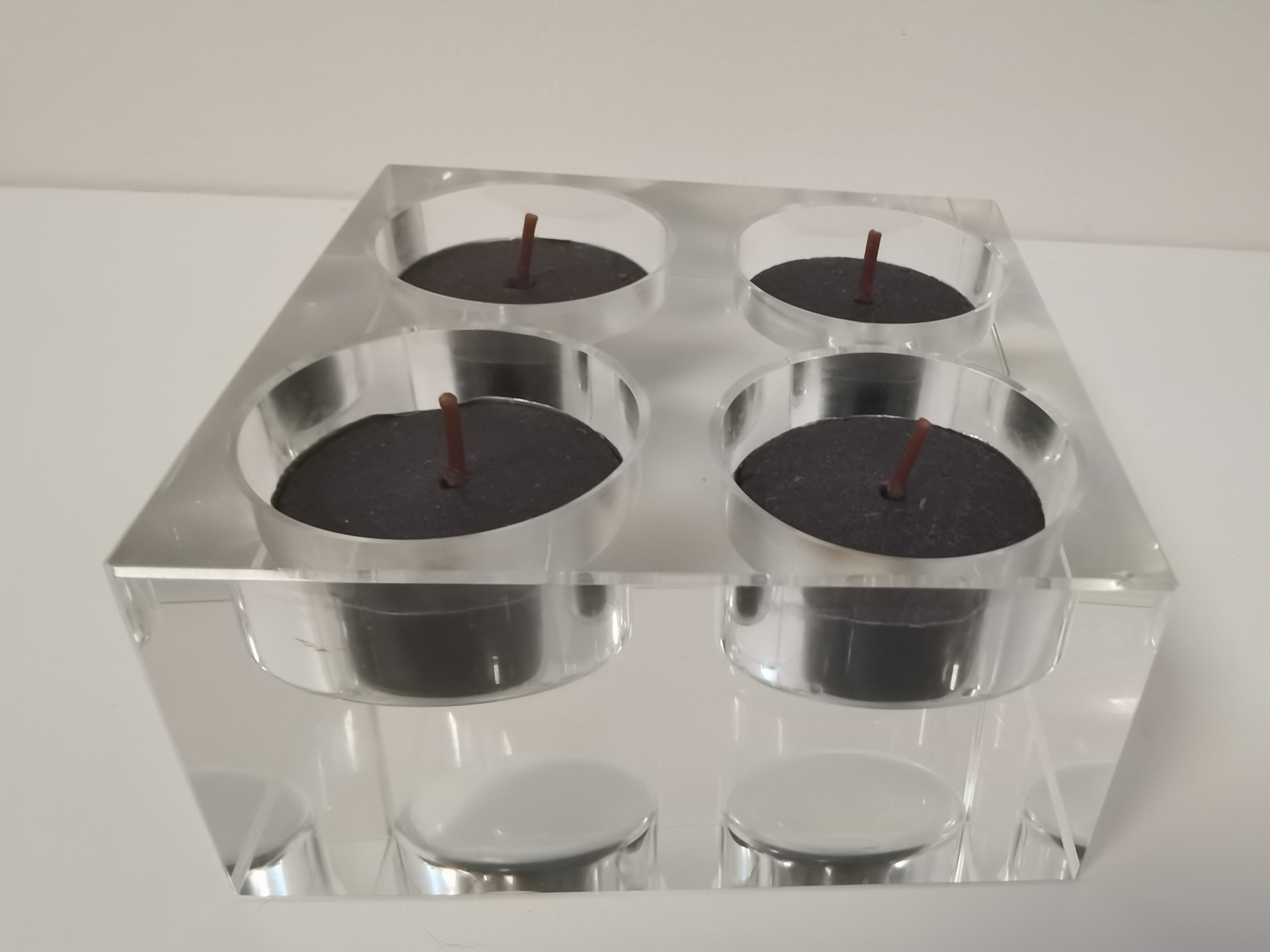 Waxine houder - Luxe - Glas- Sfeerlicht - 10x10x4.5cm - Helder