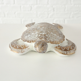 Schildpad- Polyserin- Goud - 42cm - Beeld - Decoratief - XL