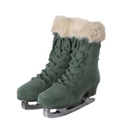 Schaatsen - Decoratie - Wintersfeer - 18cm - Groen