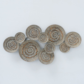 Wanddecoratie - Muur decoratie - 103x9x55cm - Metaal - Antiek goud - Bruin