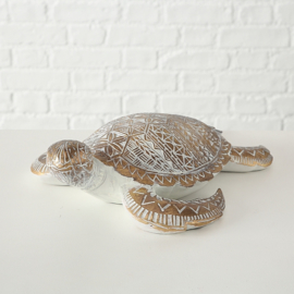 Schildpad- Polyserin- Goud - 42cm - Beeld - Decoratief - XL