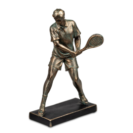 Tennis - Man - Actie - Beeld - Bronz - 27cm
