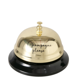 Toonbankbel - Goud - Zwart - 8x6cm - Metaal - "champagne please"