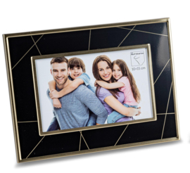 Fotolijst - 10x15 - Goud - Zwart - Aluminium - incl ophang ring.