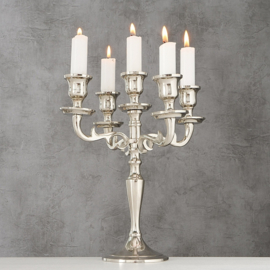 Kandelaar - 26 cm - Zilver - Aluminium - 5 kaars houders - Ø 22.5 cm